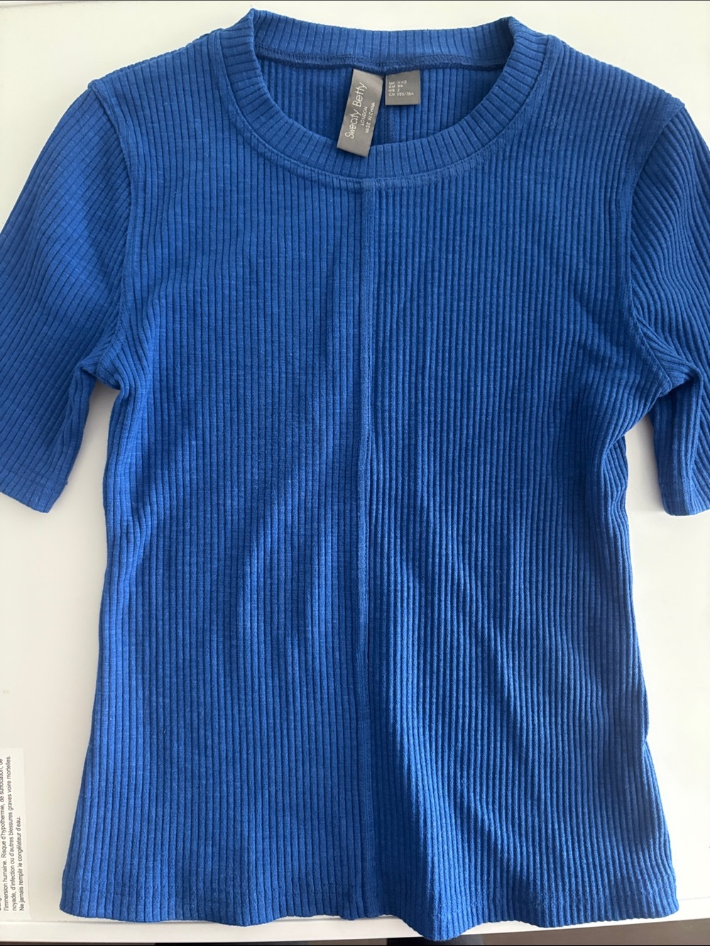 Sweaty Betty Ribbed Short Sleeve Tee in Royal Blue